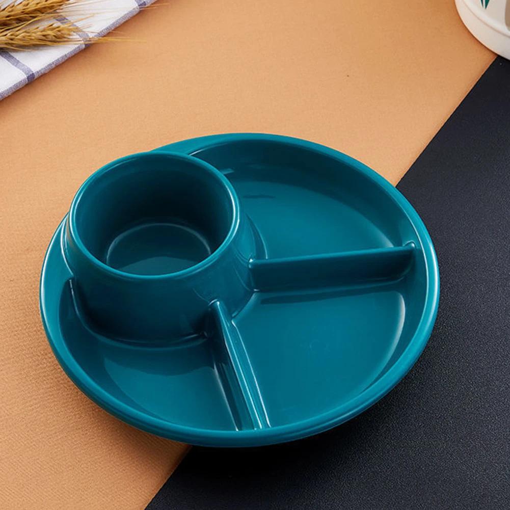 Creative Grid Plate Food Grade Material Quantitative Weight Loss Meal Children High and Low Temperature Resistant Tableware Set