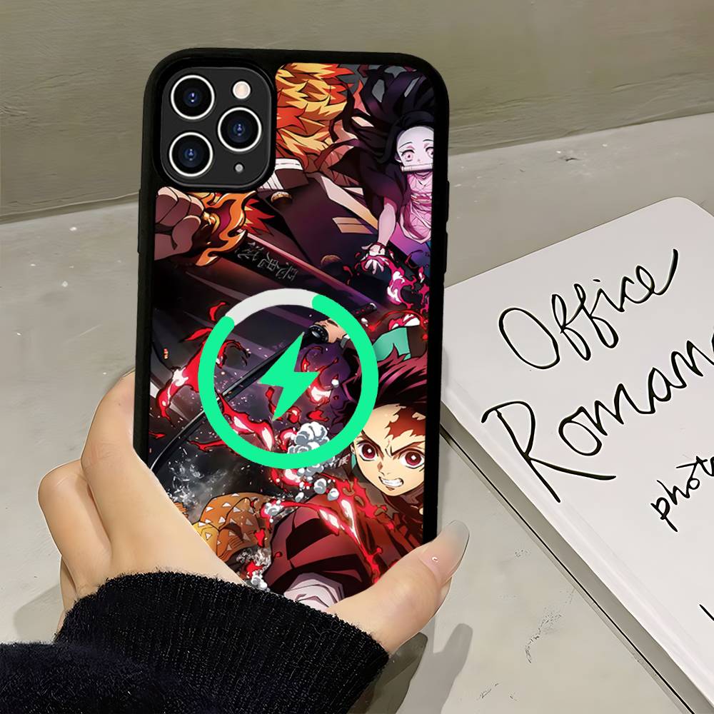 

Anime Demon Slayer Magsafe Magnetic Phone Case For IPhone 17 16 Pro Max 15 Plus 14 13 12 11 Cover iPhone 15 pro