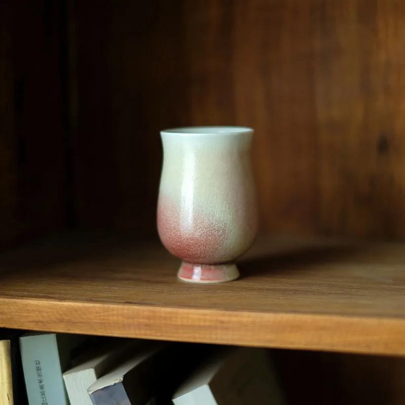 High temperature kiln change glaze high foot smell cup handmade women use firewood kiln change small teacup three colors