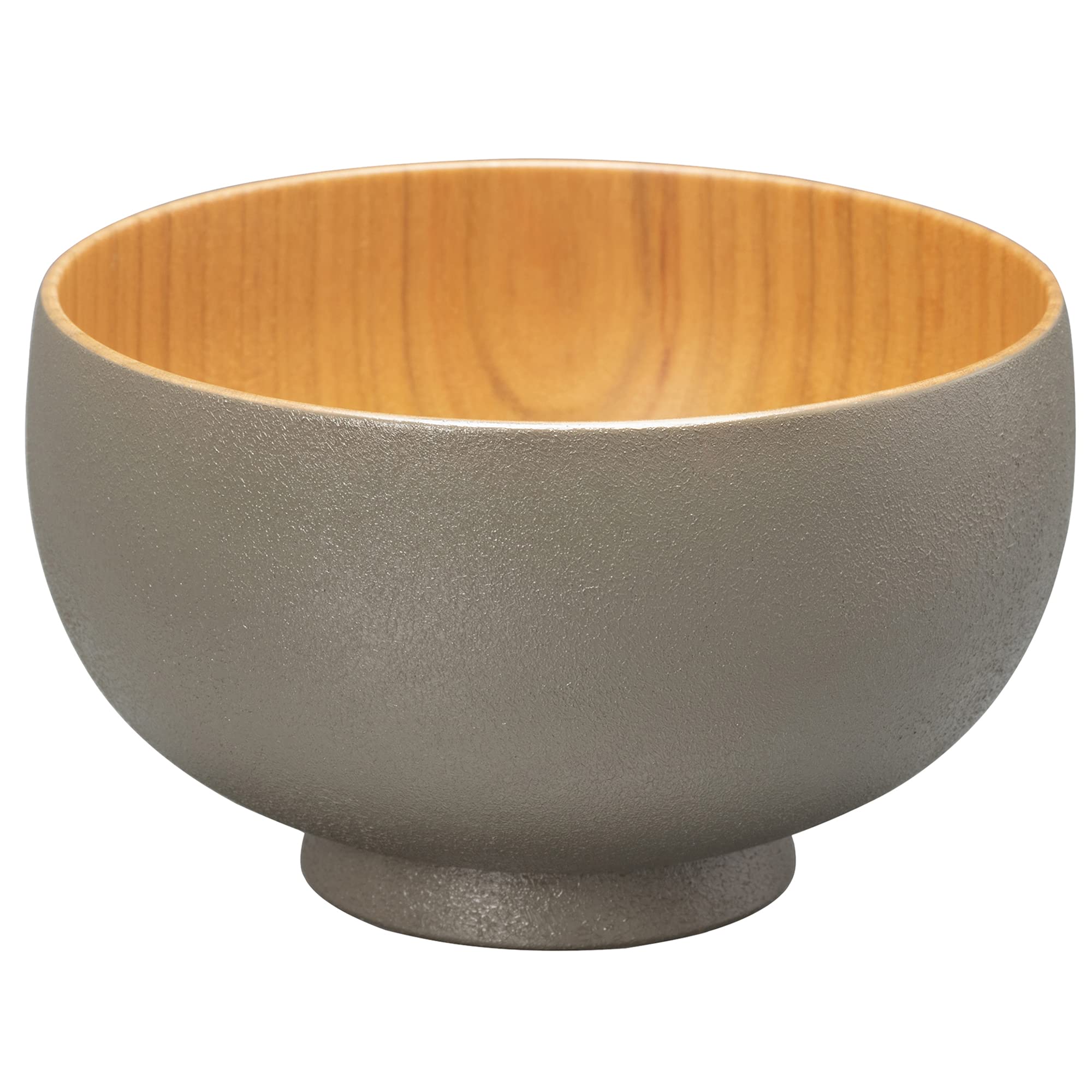 

Yamanaka Lacquerware Shirasagi Woodwork Soup Bowl, Shirasagi Bowl, Small, Approx. 10cm, sibo, Sakura, Natural x Gray, Made in Japan
