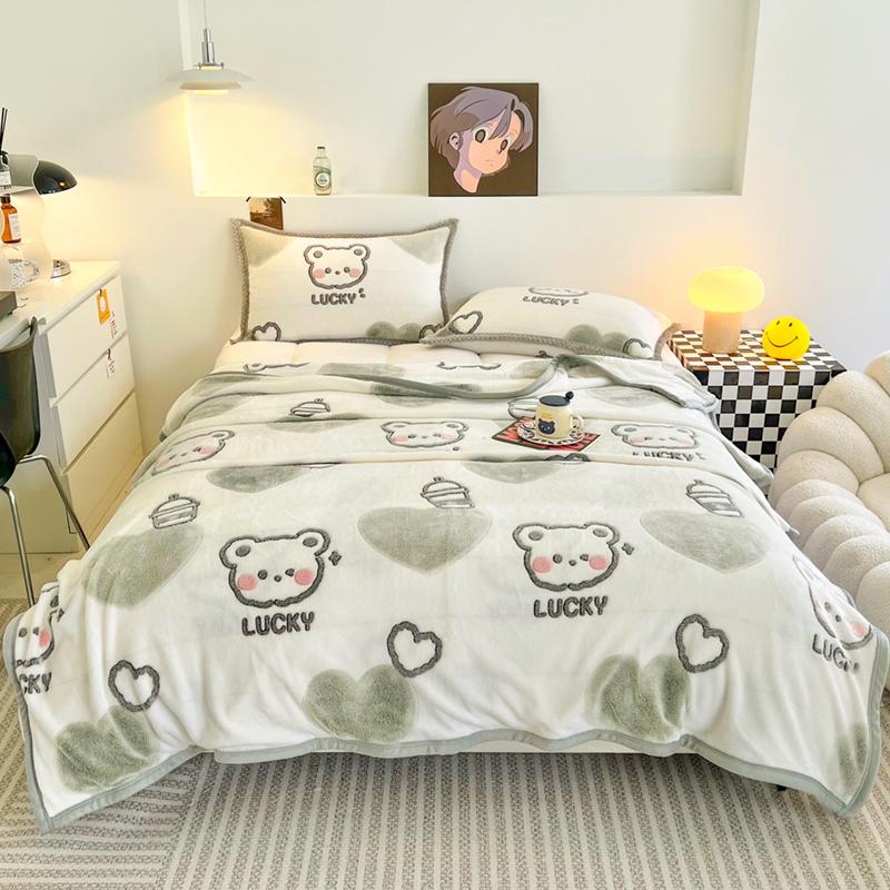 1pc Skin-friendly Blanket Cute Cartoon Bedspread Flannel Blankets Warm Sofa Towel Nap Shawl Cobijas De Camas (No Pillowcase)