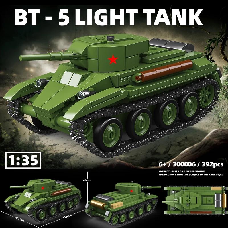 

World War II Soviet Moscow Campaign BT-5 Light Fast Tank Assembly Model Building Blocks Boy Toy Car 1:35 Scale Christmas Gift NO BOX