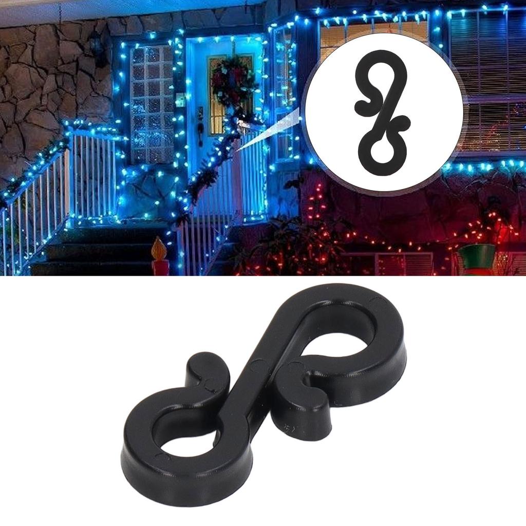 150Pcs S Shaped Hooks Sturdy Plastic Dual Ends Multipurpose Christmas Light Clips for Party Lights Decoration