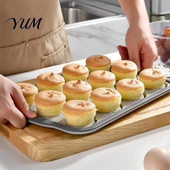 Nonstick Baking Mold Silicone Muffin Pan for Baking, 6/12-Cavity Easy Release Cake Muffins Tray Mold, Food Grade Cupcake Kitchen Flexible Cups