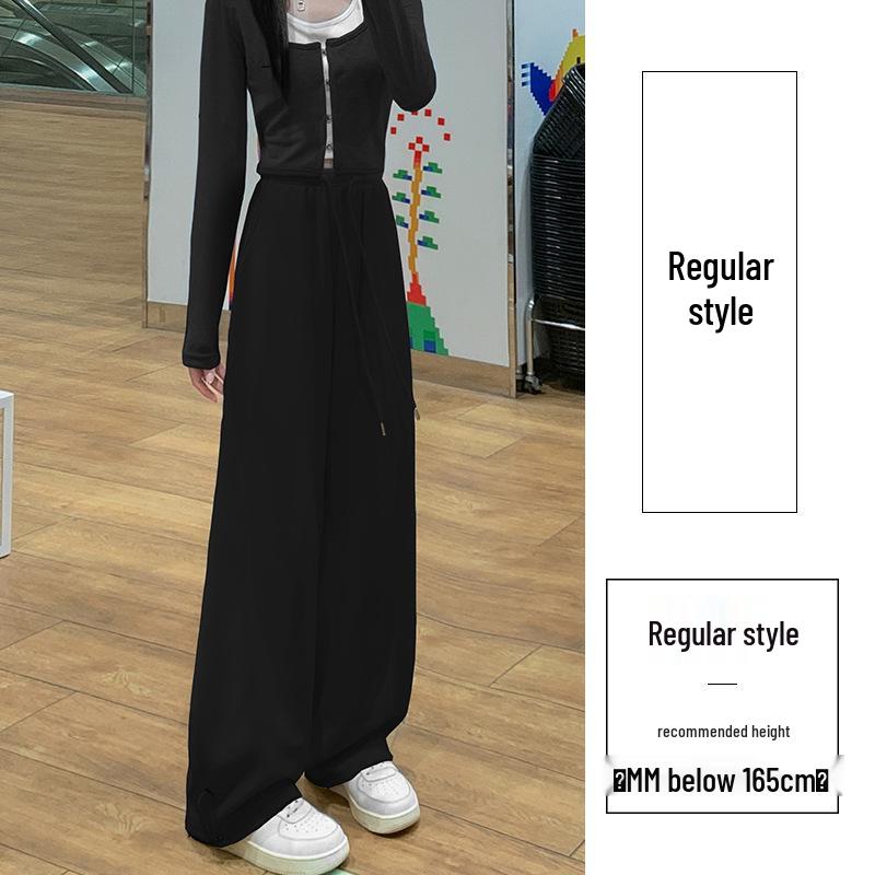 

Плюшеві широкі брюки-банани на шнурках 2024 року – жіночий повсякденний спортивний стиль S