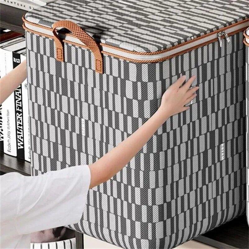 Large Capacity Clothes Quilt Storage Box Underbed Wardrobe Closet.Zipped Organizer Bag
