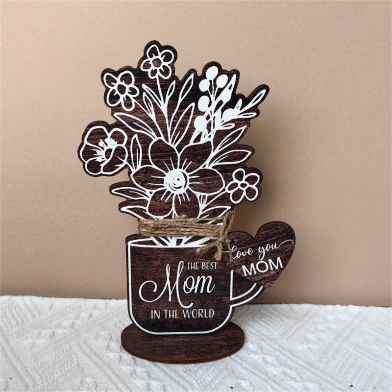 Graviertes Holz Geschenk Muttertag Holzbasteln Tisch Holz Blume Bedeutungsvolles Geschenk für Jubiläen, Geburtstage, Weihnachten