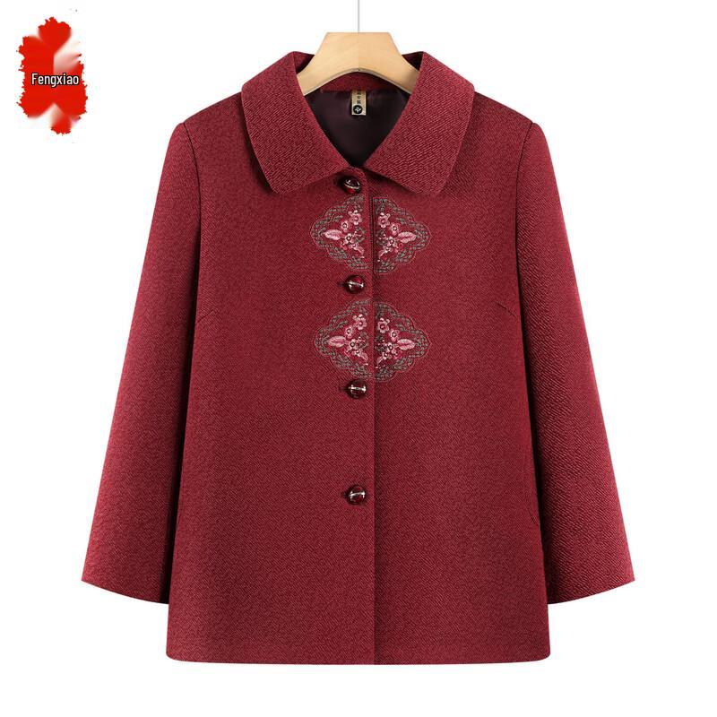 Elderly Women s Embroidered Tang Suit Style Jacket 5XL