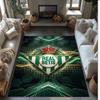 Real Betis Football Print Crystal Velvet Rug, Comfortable Water Absorbent Non Slip Indoor Floor Carpet