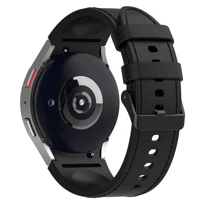 Classic Leather+Silicone Strap for Samsung Galaxy Watch 7 40mm 44mm Bands Watch 6 5 Pro 6 4 Classic 47/43mm 42/46mm Replacement Bracelet