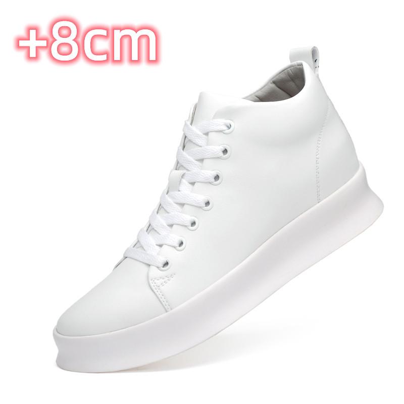 Genuine Leather Fashion Sneakers Men All-match Casual Shoes Increase Insole 8cm Luxury Brand 2024 New Arrival Men's Skate Shoes
