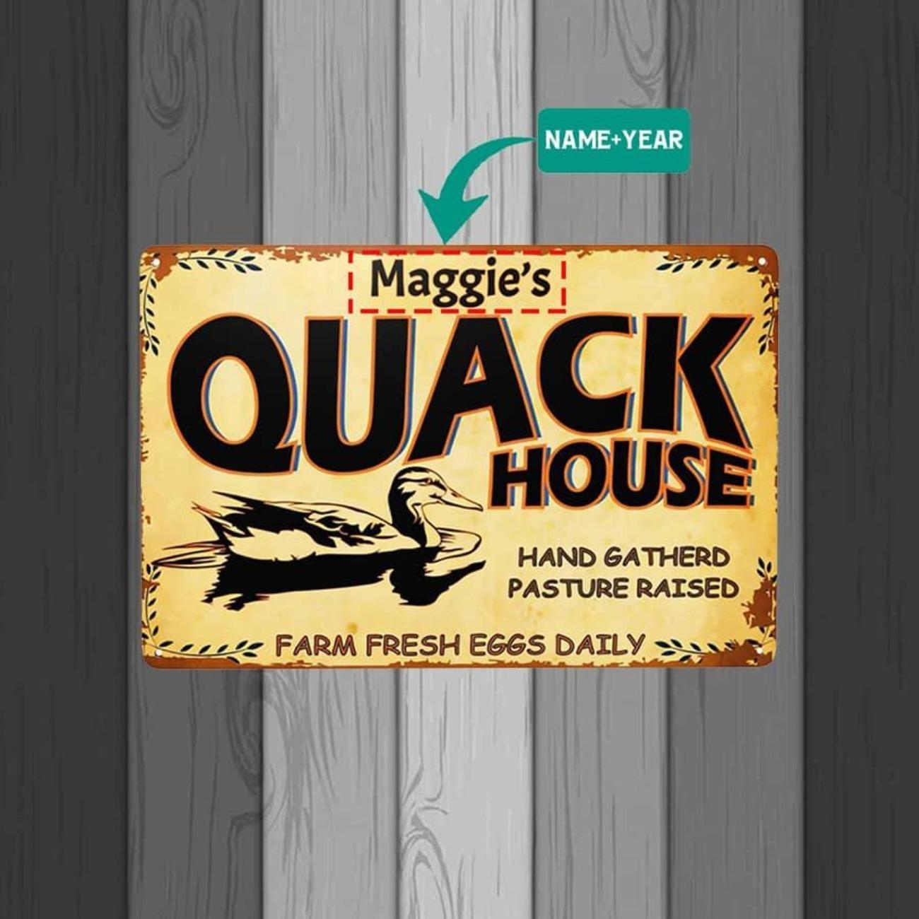 Personalized Duck Farm Tin Sign Custom Quack House Metal Plaque Wall Art белый