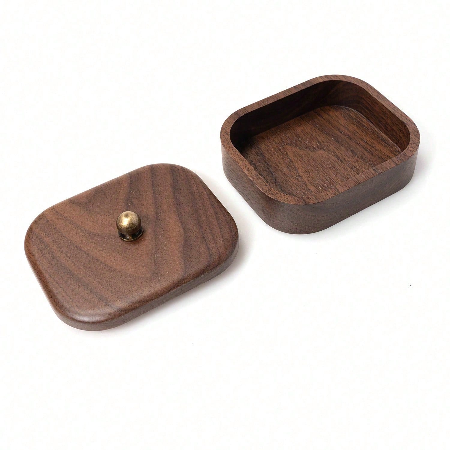 Boîte de rangement pour fil dentaire en noyer noir Boîte à fil dentaire portable en bois massif Boîte de finition pour bureau de maison et de restaurant No custom engraving