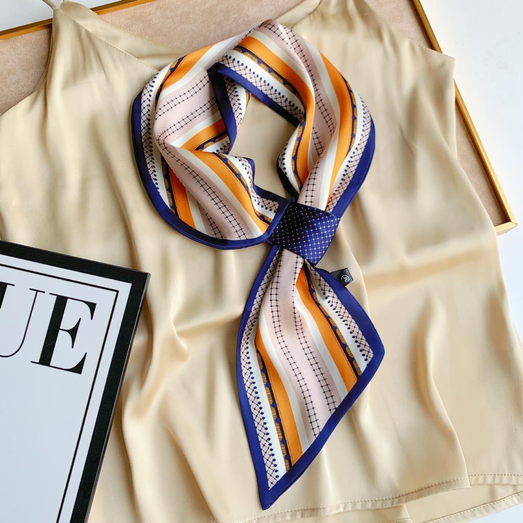 Longue petite écharpe en soie, écharpe haut de gamme, sac de reliure, écharpe de chemise assortie polyvalente