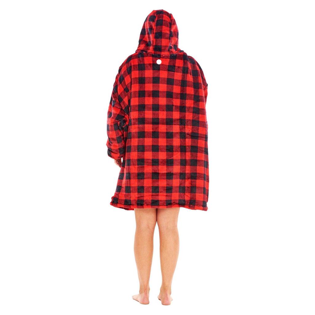 Keanu Unisex Adult Checked Fleece Sherpa Lined Oversized Blanket Hoodie