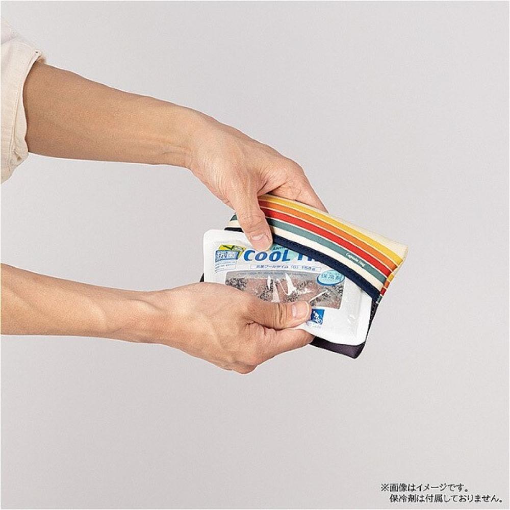 Captain Stag Ue 692 [ice Pack Case  Cool Time Case  Small Size  Cream Yellow Multi Border]