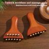 1PCS Wood Brass Gold Bead Facial Lifting Tool Cheek Beauty Massage Gua Sha Lymphatic Drainage Massager Trigger Point Relaxation