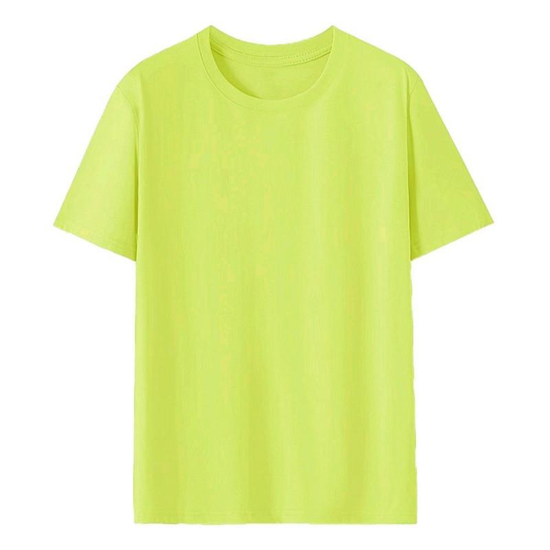 Pure cotton T-shirt women's round neck short-sleeved T-shirt logo advertising shirt group clothing trendy brand women's top solid color clothes