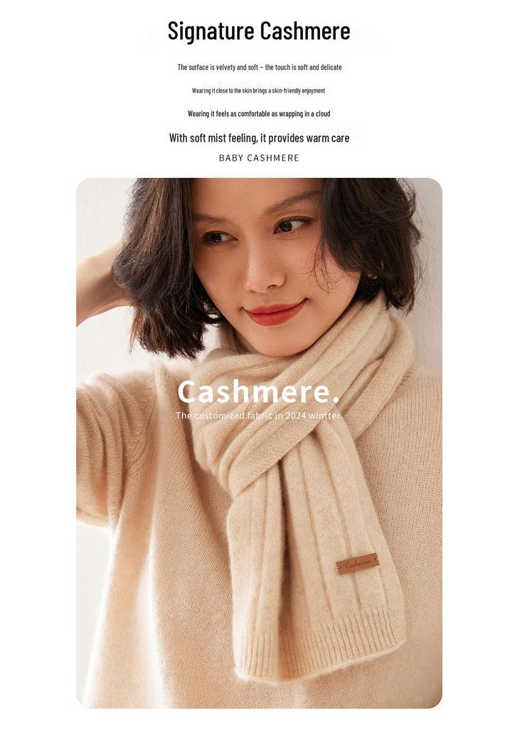 Women's 100% Pure Cashmere Scarf - New Autumn/Winter Style, High-Grade Solid Color, Warm and Stylish.