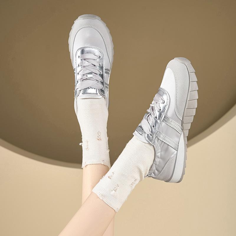 Augustus Dengde training shoes women's 2025 new summer academy style casual platform shoes Forrest Gump sports white shoes