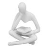 Thinker Reading Statue Resin Sitting Figure Abstract Art Ornament for Living Room Cabinet