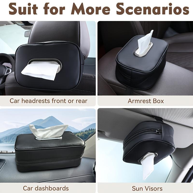 Fashionable PU Leather Car Sun Visor Tissue Box a Space-saving Organizer for Vehicle Car Tissue Holder Car Interior Accessories