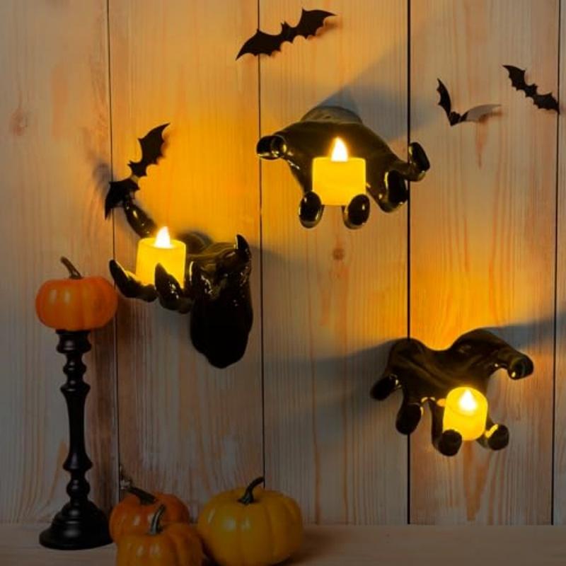 Halloween decorations, wall mounted creepy hands, life-size horror hands for gothic wall decoration to place candles