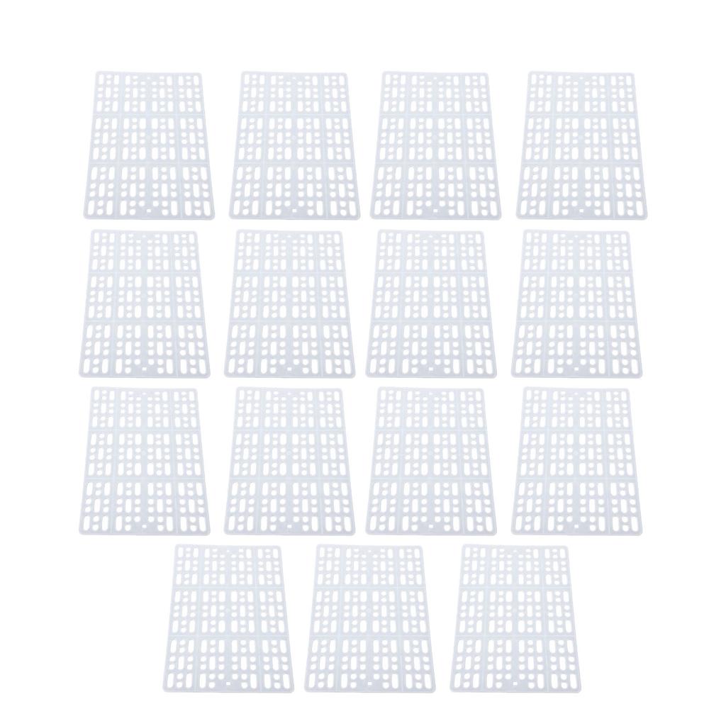 15PCS Rabbit Feet Pad Food Grade Plastic Easy Cleaning Bunny Cage Floor Mat for Guinea Pig White
