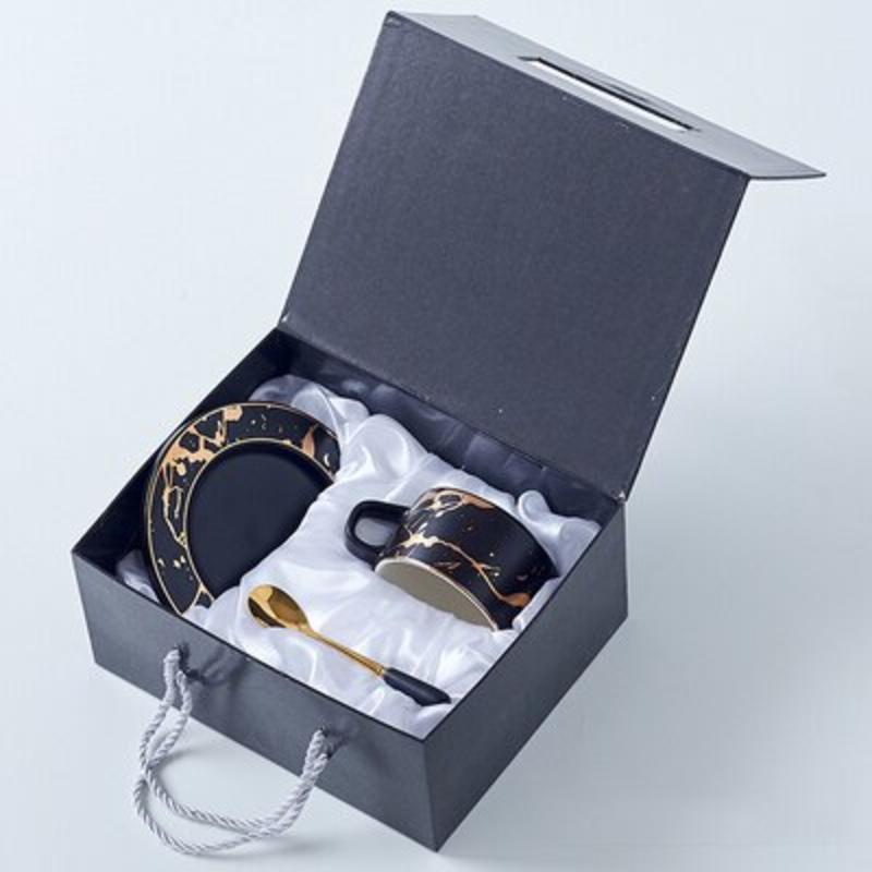 Scandinavian marble ceramic cup coffee cup latte coffee tea breakfast glass milk pot with spoon