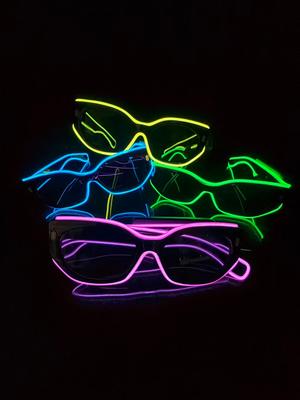 Bezdrátové El Svítící Brýle Disko Svítící Led Online Celebrity Sluneční Brýle Pixel Ktv Bar Atmosféra Koncert Blesk.