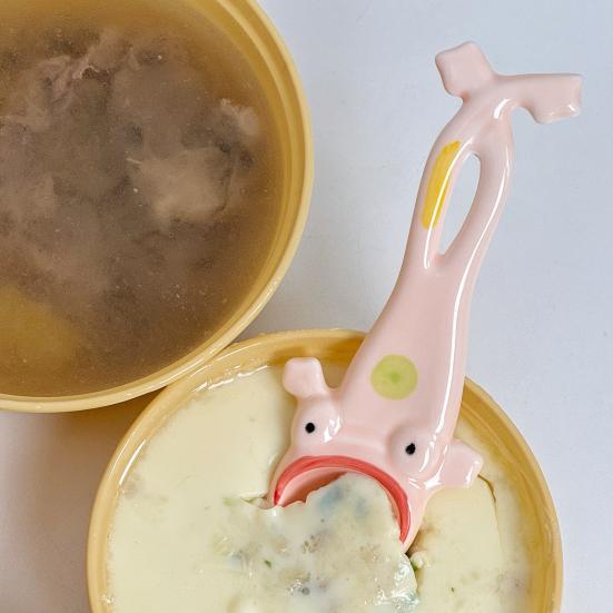 1/2Pcs Ugly Big Mouth Frog Ceramic Spoon Long Leg Frog Spoon