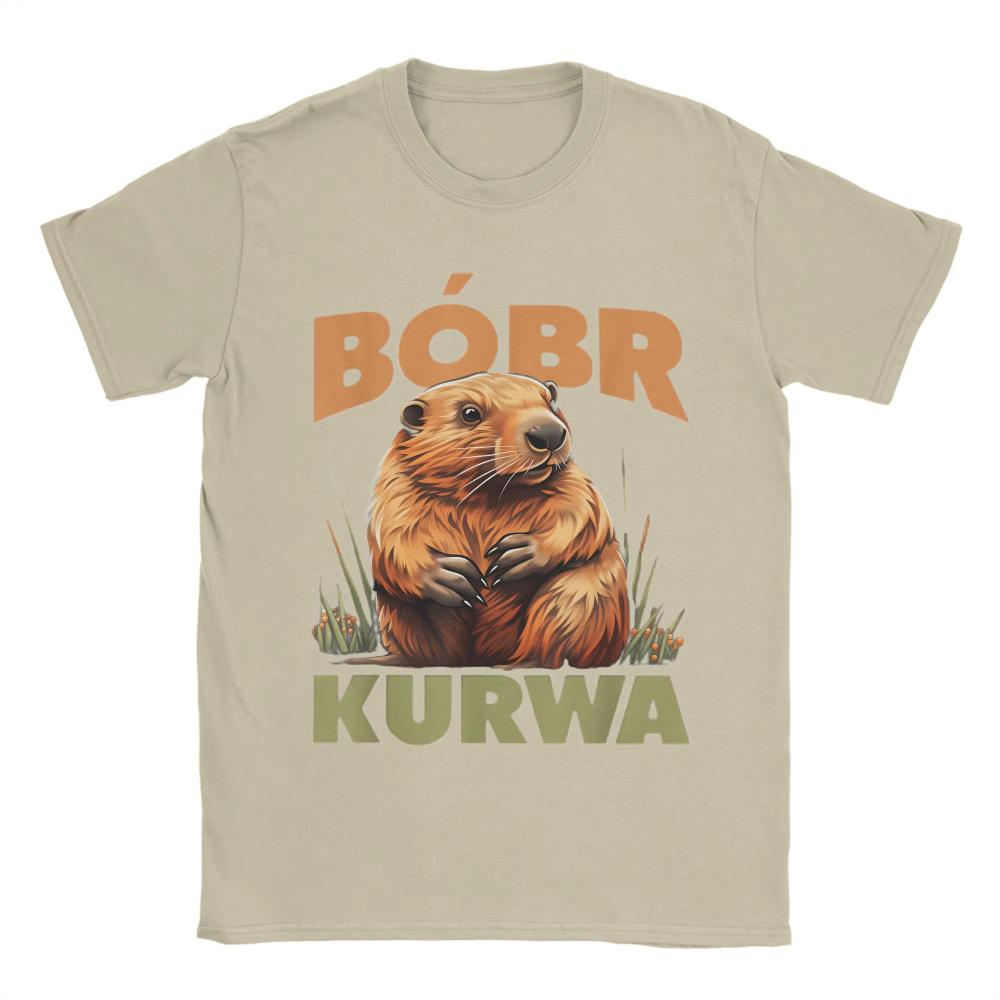 Bober Kurwa Cute Cartoon Meme Printed TShirt Summer Harajuku TShirt Unisex Women Cotton Round Neck Plus Size Clothes Short Sleeve