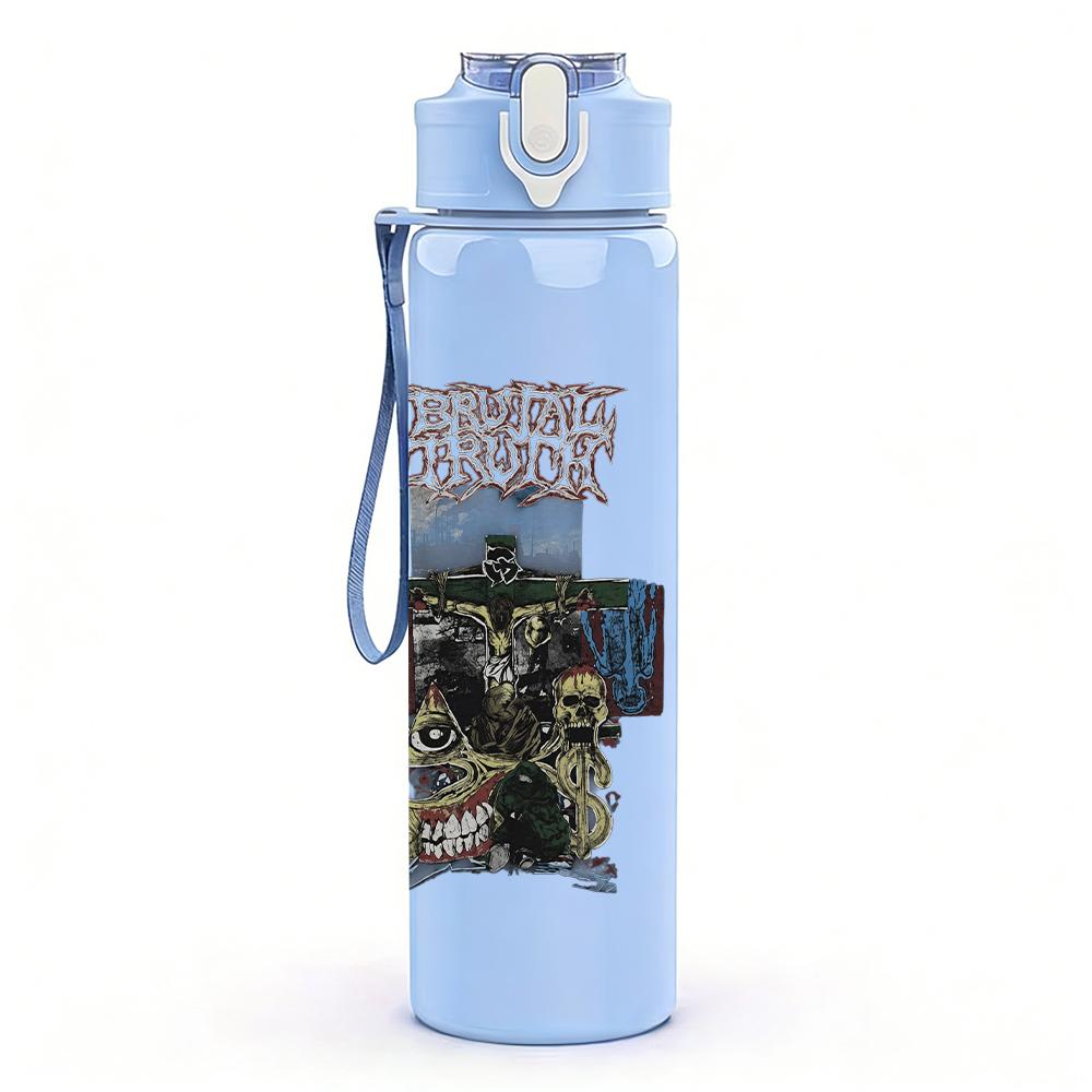 1PC Dark Band Vintage Poster Collage Print 750ml Portable Sports Water Bottle Leakproof Gym Outdoor Travel Drink Cup