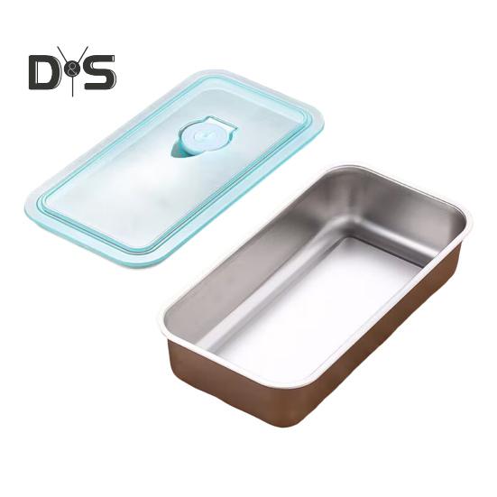 1/2-teilige Snackbox mit Doppelfach, Edelstahlbehälter, auslaufsicheres Design, spülmaschinenfest, Saucen-Dressing-Box