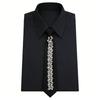 PreKnot Rhinestones Necktie For Men Women Easy Wear Shirt Accessory Tie for Party Outfit Styling Accessoy Neckpiece
