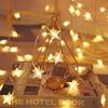 Pentagram LED Fairy String Lights - Battery-Powered Star Lights for Christmas & Room Decoration