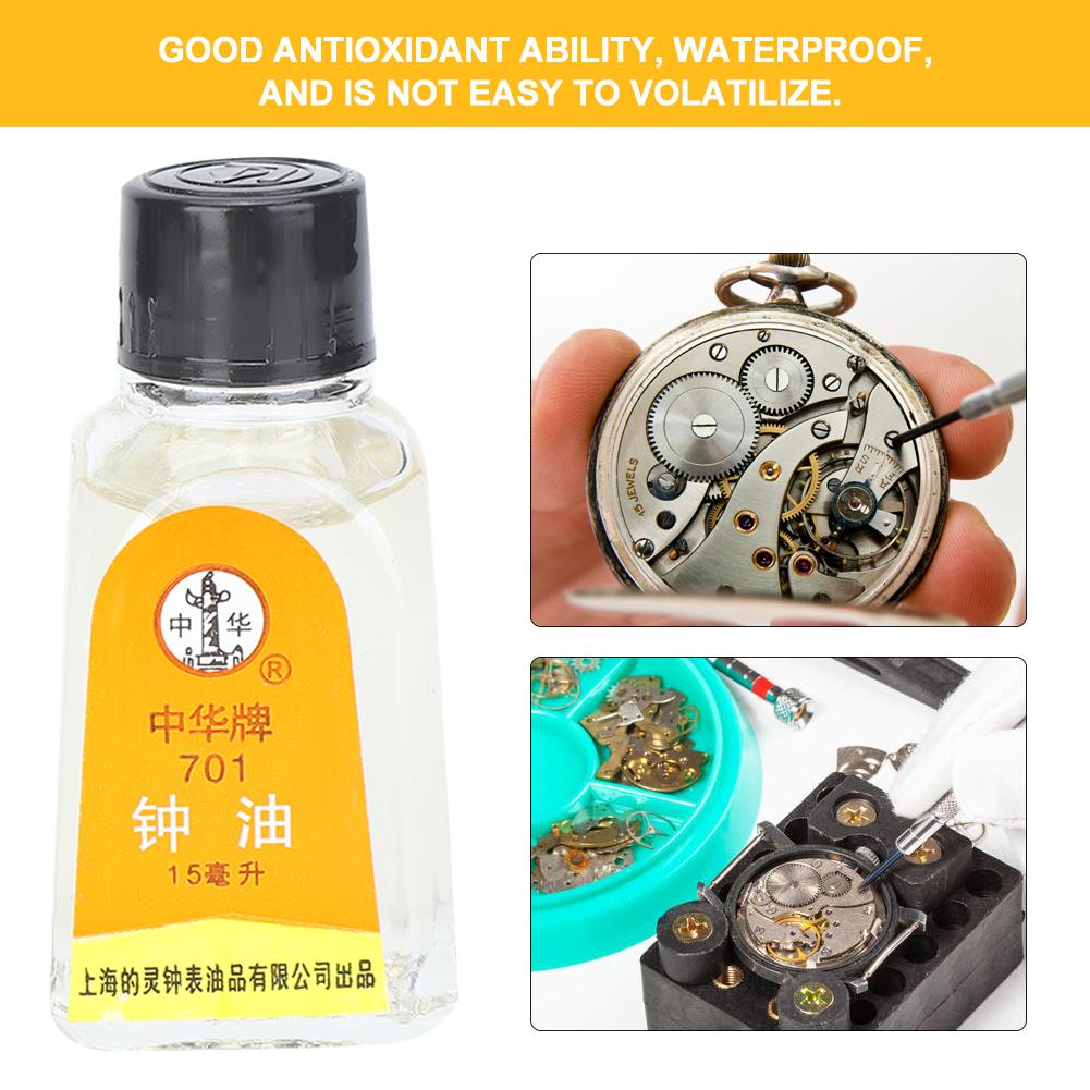 2 Stück 15ml Uhrenöl 701 Schmiermittel Armbanduhr Uhr Wartung Reparaturwerkzeug