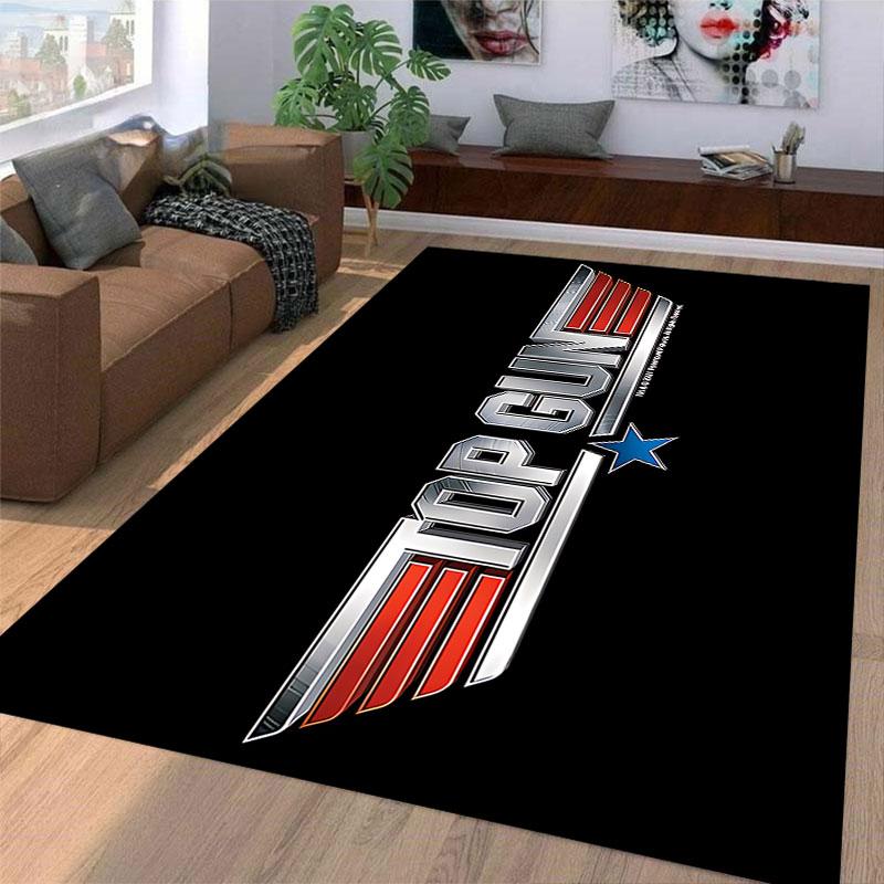 Top Gun Logo Carpet Design Suitable As a Non-slip Mat for the Living Room or Bedroom Sofa