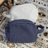 Minimalist Striped Makeup Bag With Polyester Material For Travel And Daily Use