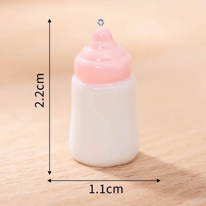 6Pcs Mini Milk Bottle Resin Charms Ornament for Jewelry Making DIY Earring Necklace Bracelet Handmade Decoration Accessories