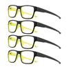 4pcs VOPHA PC Frame Reading Glasses for Men Women Fashion Yellow Black Presbyopia Eyeglasses Anti Eyestrain Readers Eyewear