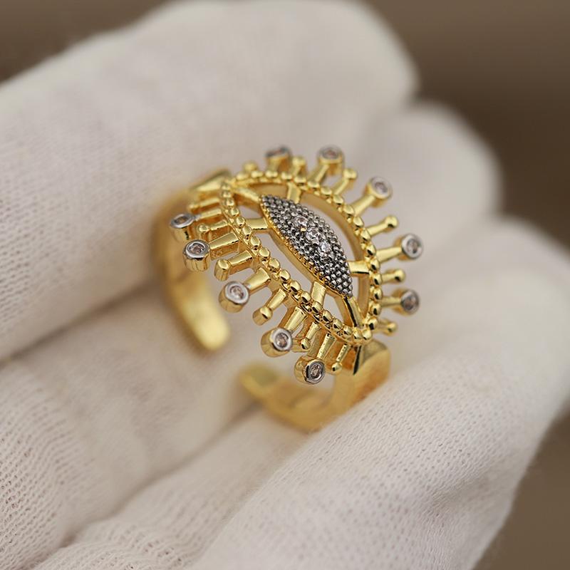 New Sight Accessories Zirconia Metal Beads Open Rings for Women Luxury Crystal Waterdrop Wedding Engagement Rings