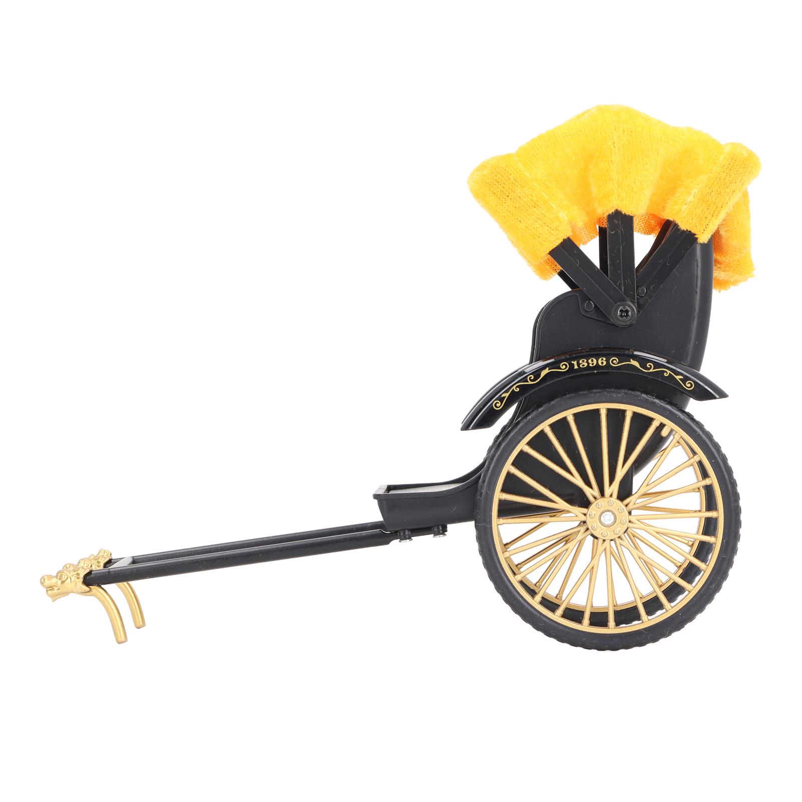

Retro Rickshaw Model Hand Made Alloy Miniature Rickshaw Ornament Collectible Decorative Lifelike Rickshaw Toy for