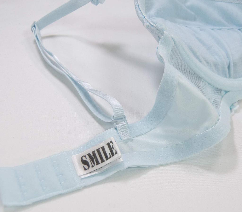Smile Lala Blue A75 Bra and Panty Plus Size Floral Print Bra and Panty Bra and Panty Stylish Plus Size Underwear Plus Size Underwear Bra and Panty