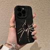 Creative Black Spider iPhone17promax mobile phone case for Apple 16promax pleats 14 matte 15