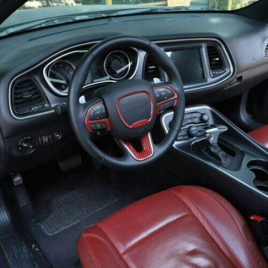 Steering Wheel Cover Trim Accessories for 15+ Dodge Challenger Charger Durango