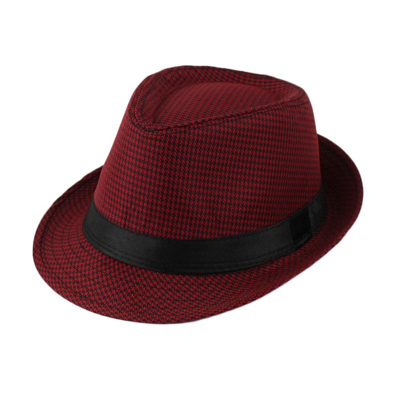 Cappelli Fedora Estivi per Uomo Mezza Età Cappellino Lino Panama Monocolore Jazz Cappello Cowboy Uomo Donna Festa Britannica Cappello da Sole