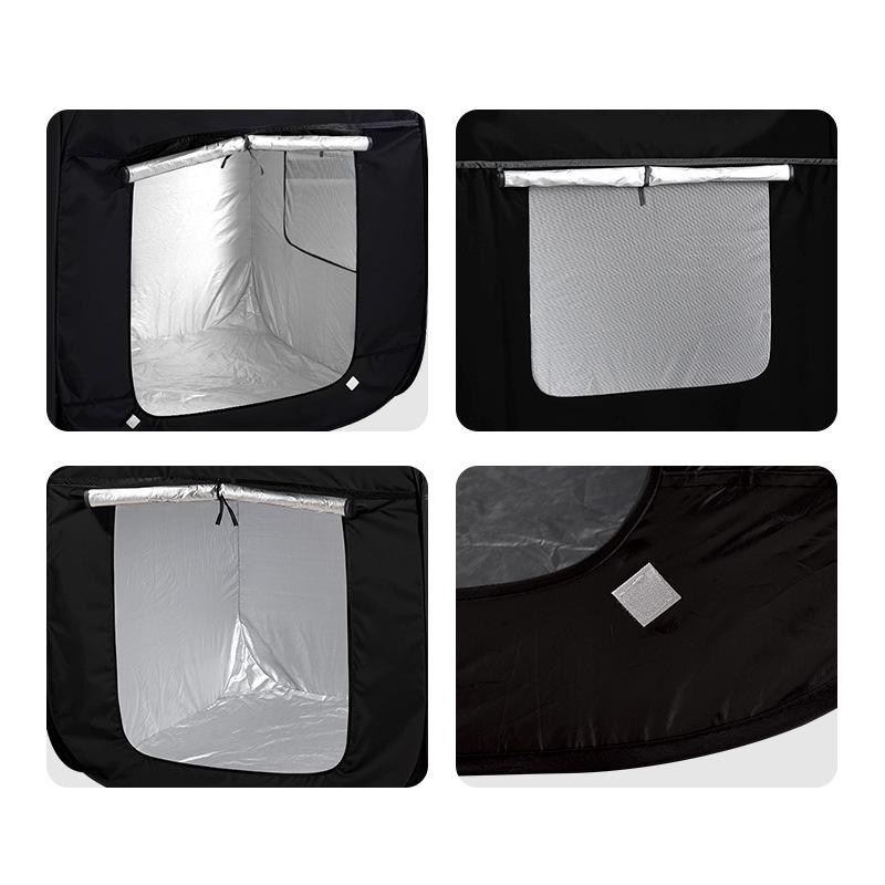 Children's Foldable Indoor/Outdoor Secret Base Tent - Black Sunshade Toy House