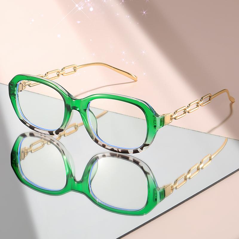 

Новые очки овальной формы с дужками, соединенными металлом, — это модные и персонализированные декоративные очки.