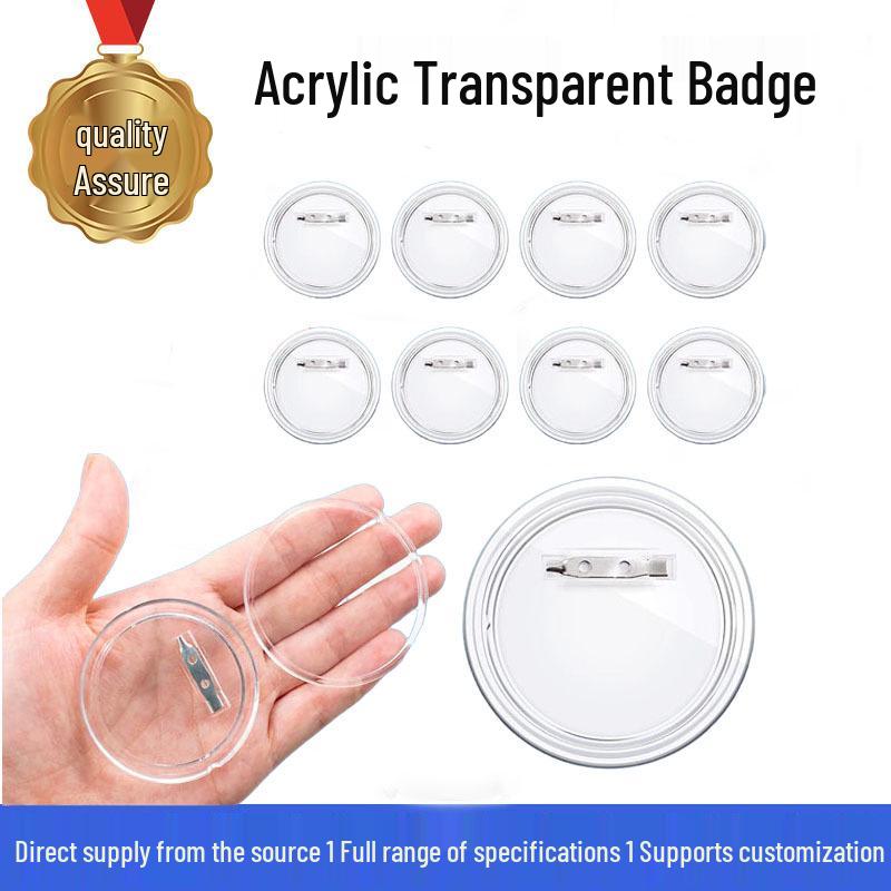 

Round Acrylic Transparent DIY Badge Photo Frame Button Name Tag (Photo Paper Not Included) 25MM Badge